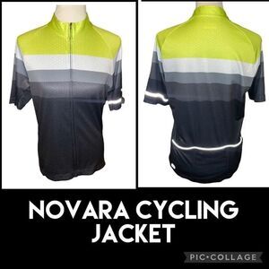 Novara Collared Shirt Short Sleeve Full Zip Closure Multicolor Size M
